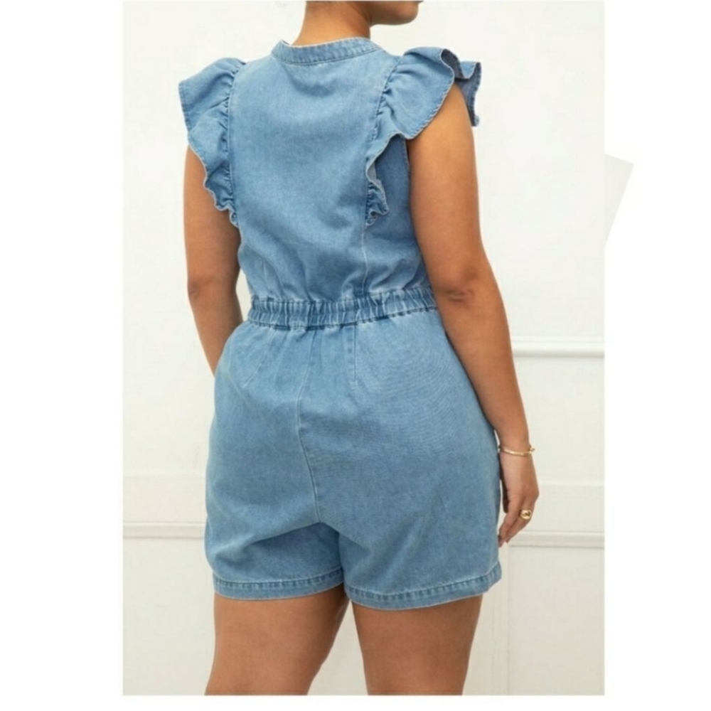 Eloquii Elements Plus Size Chambray Flutter Sleev… - image 4